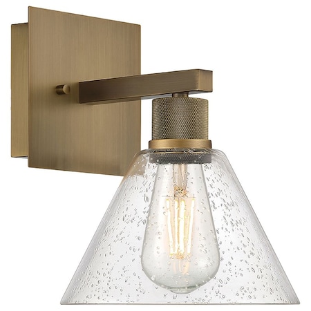 Access Lighting Port Nine Martini, Martini LED Wall Sconce, Antique Brushed Brass Finish, Seeded Glass 63143LEDDLP-ABB/SDG